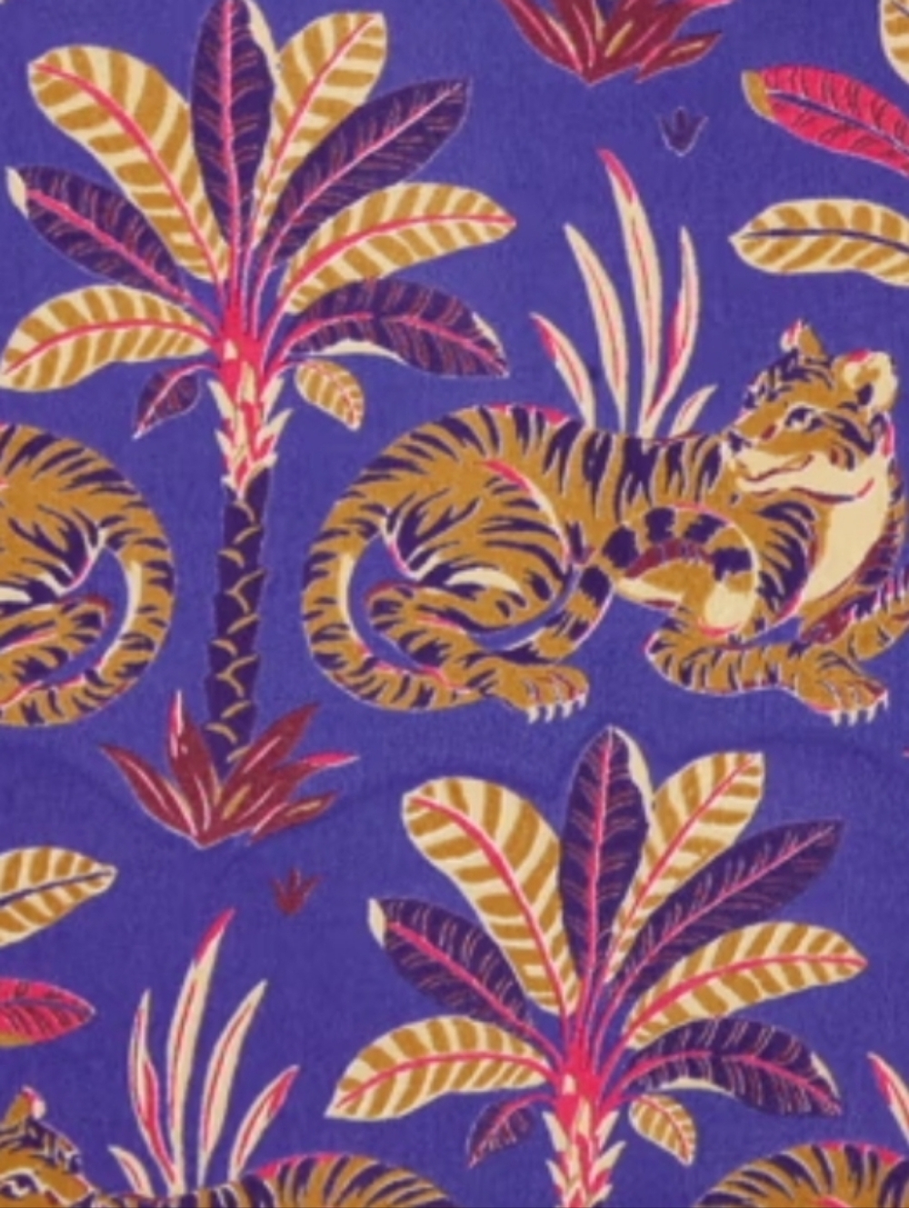 Printfresh Untamed Tiger Satin Chic to Sleep Nightie - Grape Soda,Size  Small - Picture 4 of 8